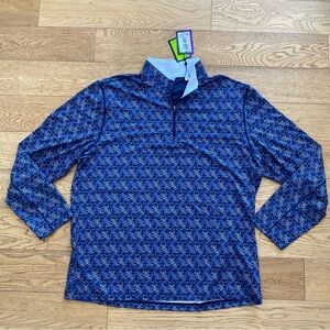Robert Graham Cutting Edge Skull Quarter-Zip Performance Golf Sweater Golf